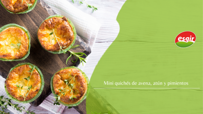 MINI QUICHÉS DE AVENA, ATÚN Y PIMIENTOS