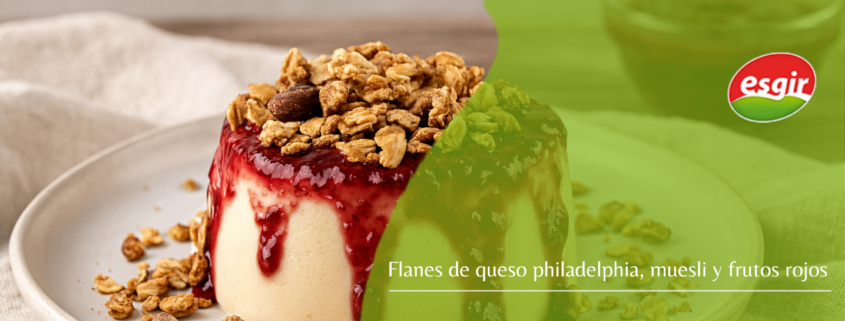 Flanes de queso philadelphia y muesli